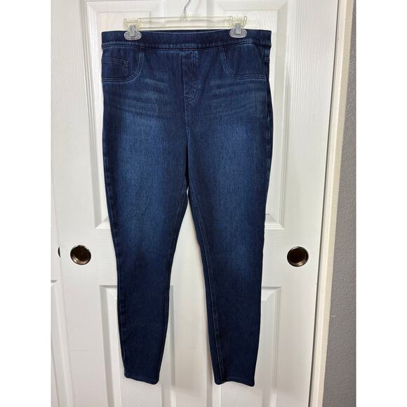 Spanx Jean-Ish Ankle Leggings Blue Women's Size XL Pull-On Blue Wash - Picture 1 of 9